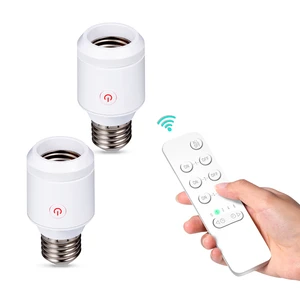 Remote Control Light Bulb Socket Wireless Light Socket Switch Kit Remote Light Holder E26/E27 Base No Wiring 5A/500W LED Load