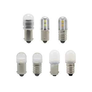 BA9S LED Bulb Indicator 24VDC White Miniature Signal Lamp For Cnc Machine Control Panel Status Tower Light High Brightness