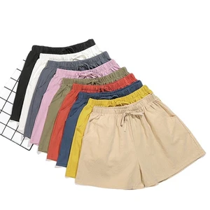 New 100% Cotton Terry Embroidered Sportswear Breathable Waterproof Quick Dry Casual Solid Large Size Shorts for Women