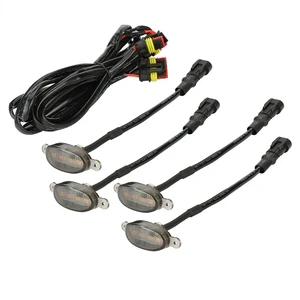 Car Front Grille Lights Smoked Amber White 4LED Grill Light Eagle Eye Lamp Road Trunk SUV Universal Car Front LED Grille Light