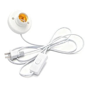 15ft Light Bulb Socket Power Cord, Light Socket,E26/ E27 Lamp Base Desktop Light Socket with Cord Light Bulb Light Bulb Socket