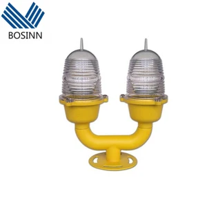 Aviation Obstacle Light Obstacle Indicated Warning Lights Tower Chimney Intelligent Two-Headed Solar Aviation Lamps