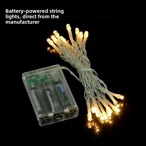 3m 6m 10m Landscape Christmas LED Flashing Light String Battery Box Push Button Wave Ball Star Light-IP44 CE Certified Dimmable