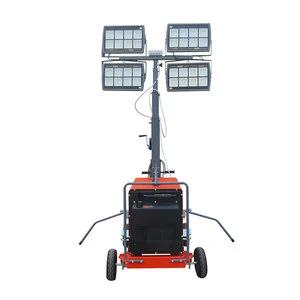 Professional Mobile 5m Light Tower Trailer Mounted Light Tower With LED Light for Construction Site/Mining Area
