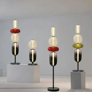Italian Modern LED Floor Lamp Creative Colored Glass for Living Room Bedroom Study Table E27 Indoor Lighting Decor Candy Lights