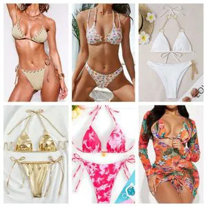 2026 New Bikini Print Set Beachwear Cover up Swimwear Women Sexy Beach Swimsuit Mixed Random Shipment