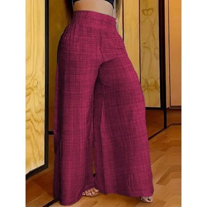 2026 New Fashion Casual Comfortable Women Lady Solid Color High Waist Slim Wide Leg Long Pants Women's Pants & Trousers