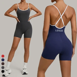 OEM Gym Wear Jumpsuit Women Sportswear Soft Women Yoga Jumpsuits One Piece High Quality Short Women's Jumpsuits Playsuits