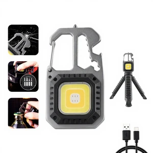Bright Bird 5W Rechargeable Magnetic Mini COB Keychain Flashlight 750lm Waterproof LED Work Light For Repair Tool