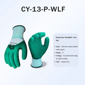 CY Construction Gloves Wholesale 13 Gauge Foam Latex Work Gloves Strong Gloves Industrial Safety Gloves