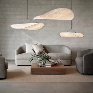 Wabi-Sabi Tyvek Paper Floating Pendant Lamp Cloud Shape Decorative Chandelier Ceiling LED Light for Living Room Hotel
