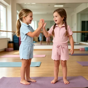 Professional Factory Custom Printing Moisture Wicking Certified Yoga Fabric Girls Short Sleeve Jumpsuit for School Sports Team