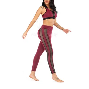 Women's Lightweight Solid Yoga Set Front Logo Eco-Friendly Breathable 2-Piece High Quality Spandex/Polyester Sleeveless