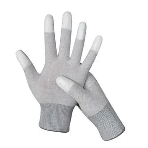 Dust Free Lint Free ESD Gloves Conductive Carbon Fiber PU Safety Gloves For Cleanroom Semiconductor Precision Work