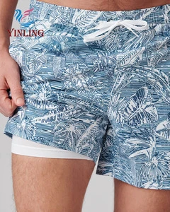 YL Custom Mesh Compression Shorts Swimwear Men Beach Shorts Swimming Shorts
