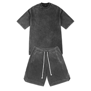 acid washed Set 100% Cotton Lightweight Breathable Silk Screen Printed Solid Pattern Bottoms