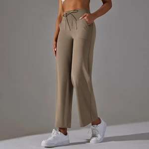 Customization Sport Leggings Women Durable Yoga Tight Fit Workout Running Elastic Waist Knitted UV Protection Quick Dry