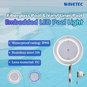 Stainless Steel 316 Recessed LED Pool Light IP68 Waterproof for Fiberglass Pool Vinyl Liner Underwater Lighting RGB 25W Remote