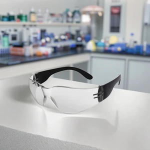 Clear Anti-Fog Impact Resistant PVC Frameless Safety Goggles with Anti-Scratch Lens for Chemical Laboratory Work Eye Protection