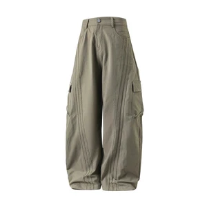 Autumn Winter Stripe Design Trousers, Outdoor Loose Daily Bottoms