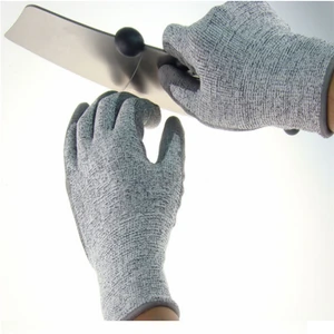 Cut Resistant Palm Coated Gloves Grey Knit Anti Cut Gloves PU Coating Cut Resistant Gloves