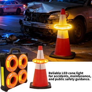 6/7/8 Pack 360° LED Traffic Cone Ring Hazard Light Commander Topper Visibility Road Construction Emergency Safety Light CE ROHs