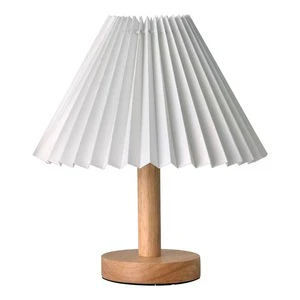 Japanese Style E27 Table Lamp Crystal Shade Neon Bulbs Multi-Control Classic Retro Vintage Beechwood Base AC Powered Dimmable