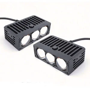 Auto Lighting System 80W 6500K 3 Lens LED Car Grille Lights Bi Led Projector Lens DC12V Car LED Grille Lights Lens