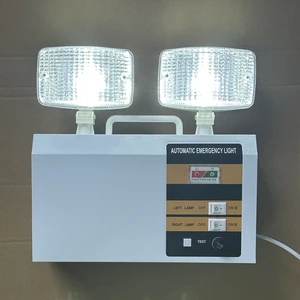 Wall Mounted LED Emergency Light Double Head with Rechargeable Lithium Battery Portable for Home Hotel School Building