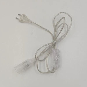 Transparent Wire Sheathed Cable with EU Plug 303 Switch and E14 Bare Lamp Head