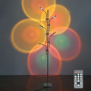 High Quality Sunset Projection Remote Control LED Ambient Floor Lamp 7-color rainbow Artwork Lighting Sunset Floor Lamp