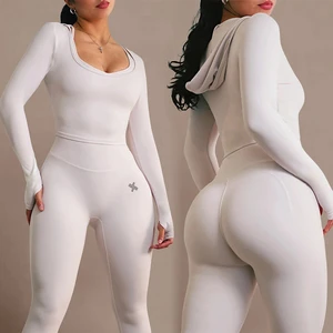 Custom Activewear Manufacturers Two Piece Yoga Matching Set Women Tummy Control Workout Gym Clothing Suit