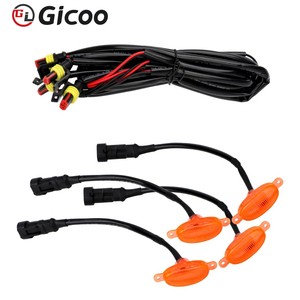 GICOO Led Car Front Grille Lighting Yellow White Universal Daytime Running Light Smoked Lens Amber Car Light