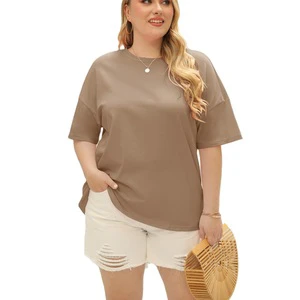 New Ladies Plus Size Slim Fit Lightweight Stretch Tee Shirt Comfortable Daily Wear