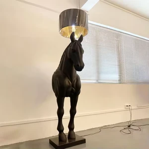Half Body Horse Sculpture Lamp Villa Hotel Lobby Room Nordic Designer Decorative Crafts Floor Decoration Home Furnishings