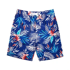 Men's Casual Floral Swimwear Beach Pants Quick Dry Breathable Waterproof Surf Board Shorts 100% Polyester Canvas Fabric
