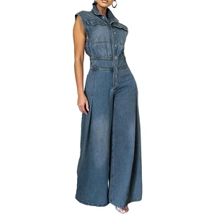 Women Casual Skinny Denim 2-Piece Suits Spring Summer Autumn Breathable Quick Dry 100% Cotton Button High Quality Wholesale
