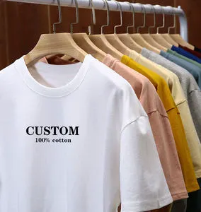 Custom Tshirt Wholesale High Quality Custom Logo Tee Shirt 240 Gsm Cotton Women's Men's Tshirts Oversized T-shirt