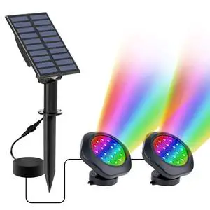 Customized IP68 Super Bright Submersible LED Pond Lights Waterproof Solar Powered 18 LED Lamp Beads Pool Lights