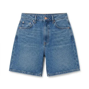 XUCHANG OEM Custom Logo Manufacturer High Quality Vintage Classic Washed Women Jorts 100% Cotton High Waist Denim Jeans Shorts