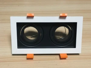 Factory Hot SQ2-S Double Head Rectangle Adjustable Grille Down Light Frame COB Recessed Downlight Ring Aluminum Fittings Evolite