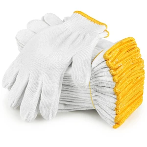 High Quality Men Women Knitted Labor Protection Gardening Safety White Cotton Hand Industrial Construction Work Gloves