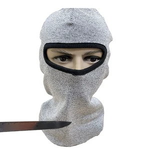 Factory Direct Gray Cut-Resistant Safety Balaclava, Customizable Anti-Cut Face Protection Hood, Wholesale Breathable Safety Mask