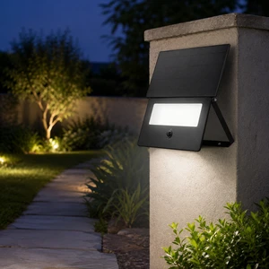 Detachable Solar Panel Solar Security Light Human Motion Induction Wireless Remote Control Waterproof Yard Wall Lamp