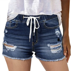 OEM Service Design High Quality Breathable Women Denim Shorts High Waist Eco-Friendly Bulk Low Price for Sale