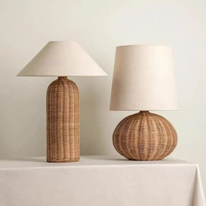 Modern Bamboo Bedside Table Lamp for Bedroom and Study Ambiance Lighting Homestay Decoration