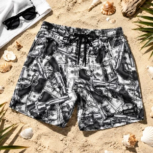 Wholesale Anti Chlorine Swim Trunks With Drawstring Waist and Side Cargo Pockets for Travel Beach Shorts