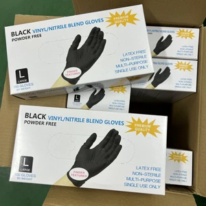 Custom Cheap Disposable Nitrile Gloves Black Blue Color Powder Free Nitrile Coated Work Hand Gloves Manufacturers
