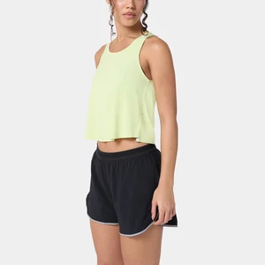 OEM Women Bonded Scoop Neckline Wide Muscle Back Solid Quick Dry Yoga Crop Tops High Hip Casual Length Sleeveless Running Tank