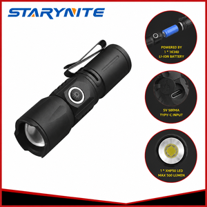 STARYNITE XHP50 LED EDC Flashlight Small Pocket 16340 Battery 500 Lumen Rechargeable Torch Light Aluminum Alloy Handheld Lamp